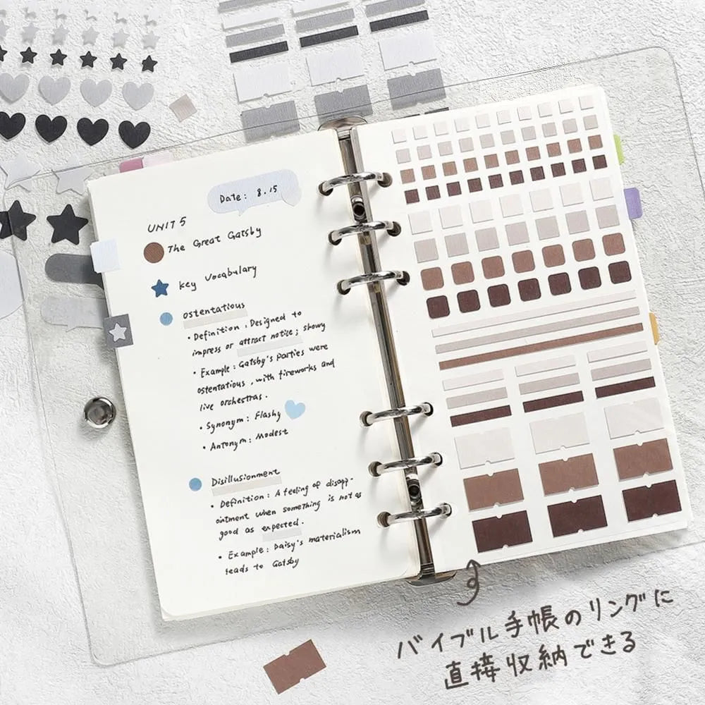 Planner Stickers Sheet - Daily Palette - Dark - 3 - BGM - Tidformera