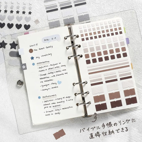 Planner Stickers Sheet - Daily Palette - Dark - 3 - BGM - Tidformera