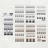Planner Stickers Sheet - Daily Palette - Dark - 2 - BGM - Tidformera