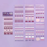 Planner Stickers Sheet - Daily Palette - Lilac - 2 - BGM - Tidformera