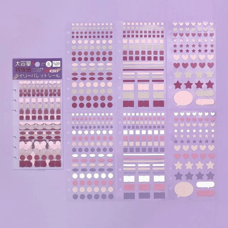 Planner Stickers Sheet - Daily Palette - Lilac - 2 - BGM - Tidformera