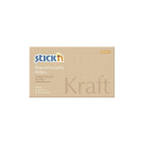 Post - it notes Kraft - 76 x 127 mm från Stick'n. Ett rektangulärt post-it block med kraftfärgat papper.  - Tidformera