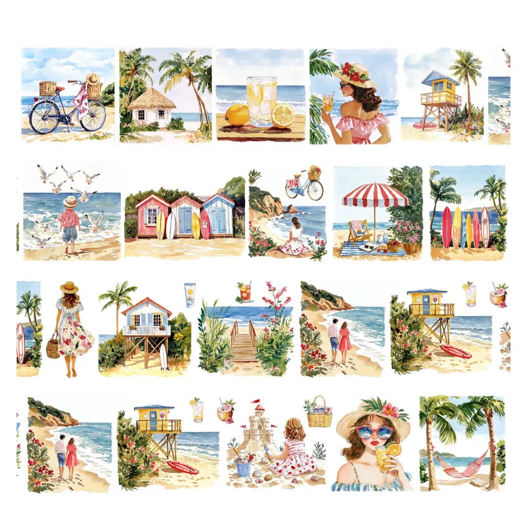 Pre cut Pet Tape - Penpaling Paula 60 mm - Beach Vacay - 2 - Penpaling Paula - Tidformera