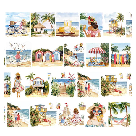 Pre cut Pet Tape - Penpaling Paula 60 mm - Beach Vacay - 2 - Penpaling Paula - Tidformera