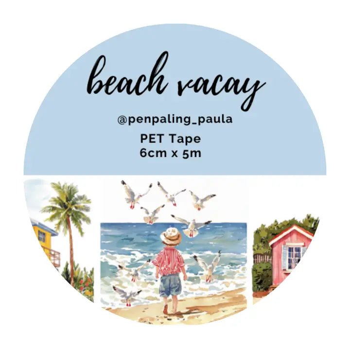 Pre cut Pet Tape - Penpaling Paula 60 mm - Beach Vacay - 1 - Penpaling Paula - Tidformera
