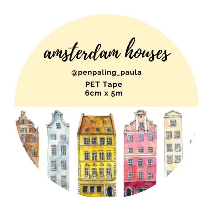 Pre cut Pet Tape - Penpaling Paula - Amsterdam Houses - 1 - Penpaling Paula - Tidformera