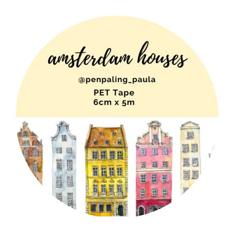 Pre cut Pet Tape - Penpaling Paula - Amsterdam Houses - 1 - Penpaling Paula - Tidformera