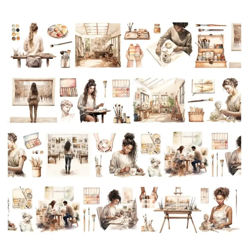 Pre cut Pet Tape - Penpaling Paula - Artistic Spirit - 2 - Penpaling Paula - Tidformera