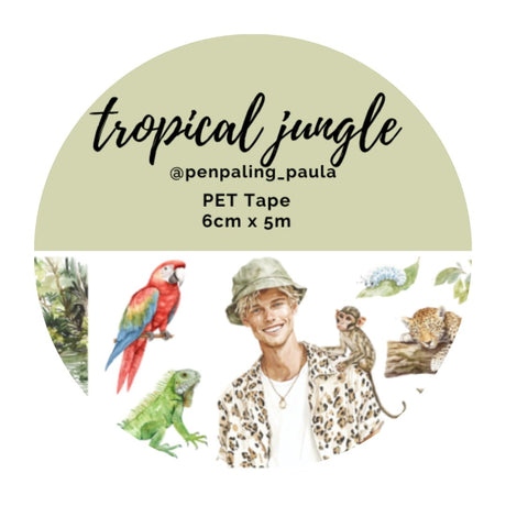 Pre cut Pet Tape - Penpaling Paula - Tropical Jungle 60 mm - 1 - Penpaling Paula - Tidformera