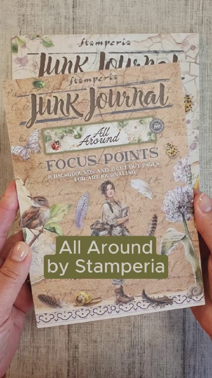 Video som visar motiven i All Around serien från Stamperia. Tidformera