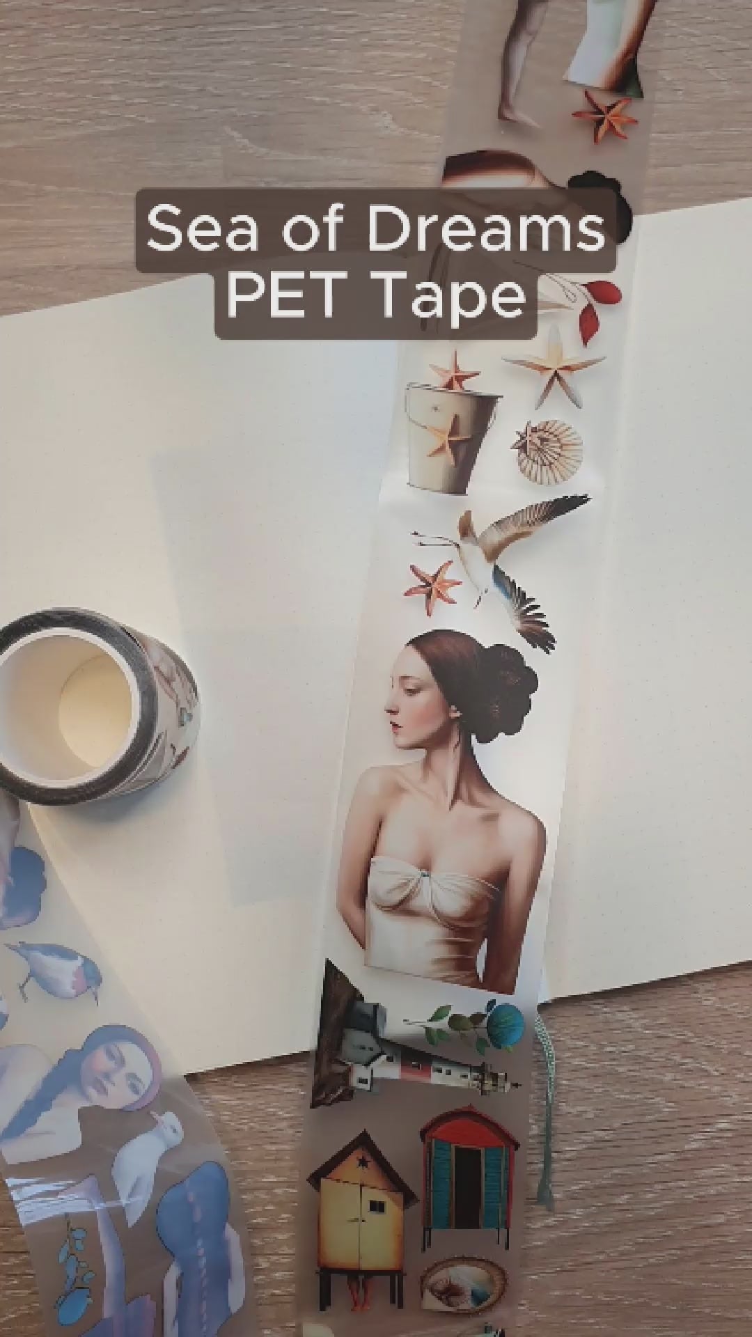 Tidformera visar motiven på Sea of Dreams PET tape från Mic & Mim.