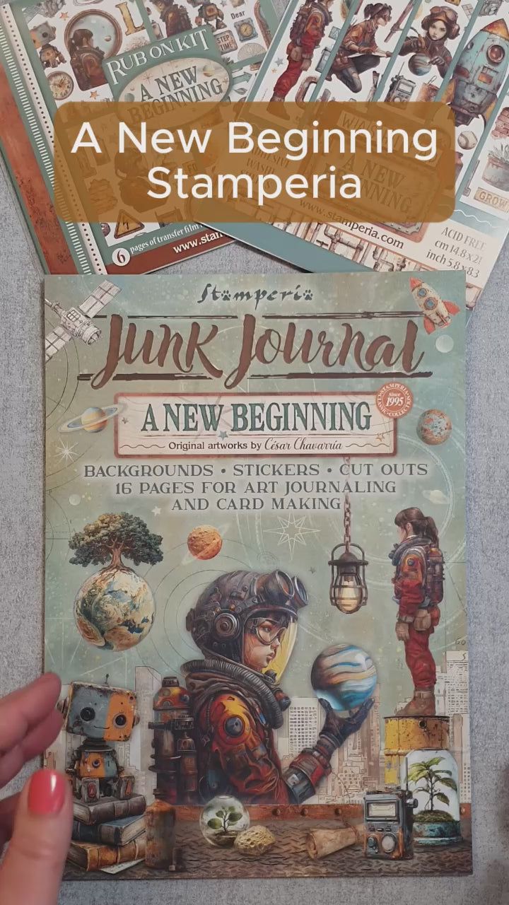 Vi bläddrar i A New Beginning Junk Journal och Washi Pad från Stamperia. Tidformera