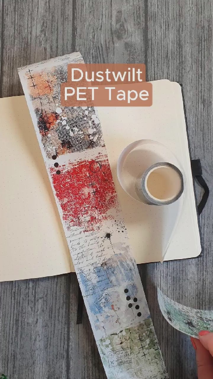 Tidformera visar det abstrakta motiv på Dustwilt PET tape från Mic & Mim.