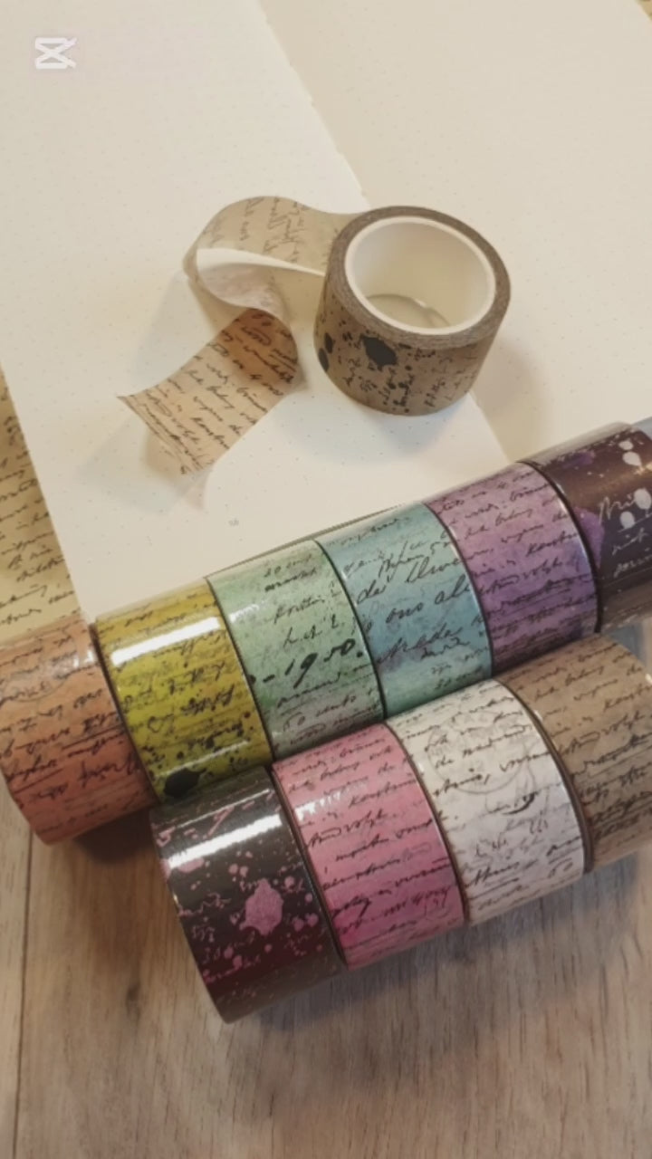 Video - Visar motiv på Script washi tape från MIC & MIM