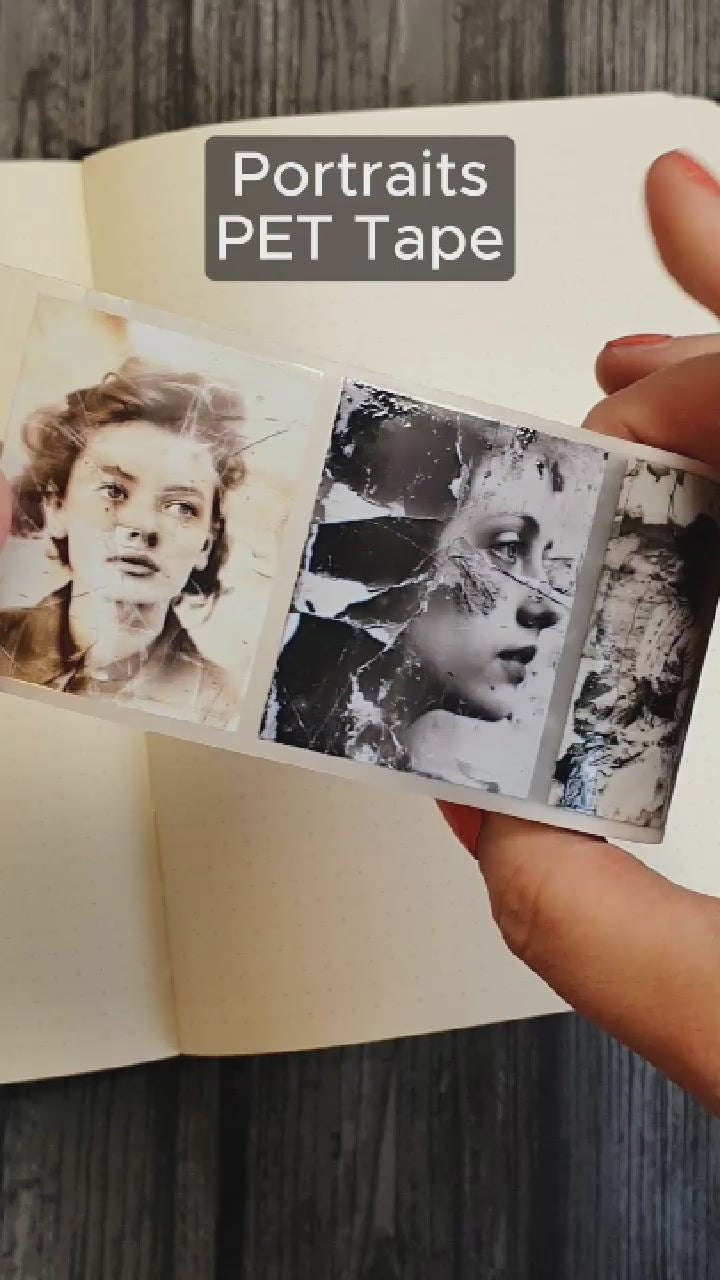 Tidformera visar de vintage porträtten som finns på Portraits PET tape från Mic & Mim.