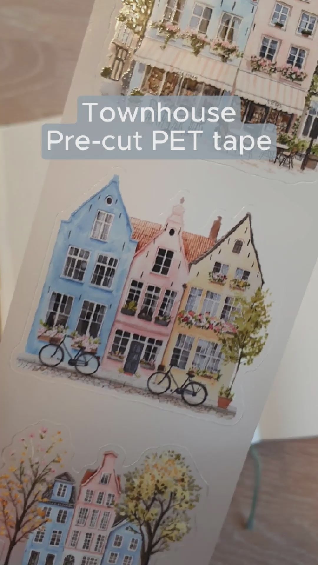Tidformera visar motiven på Townhouse pre-cut PET tape från Mic & Mim.