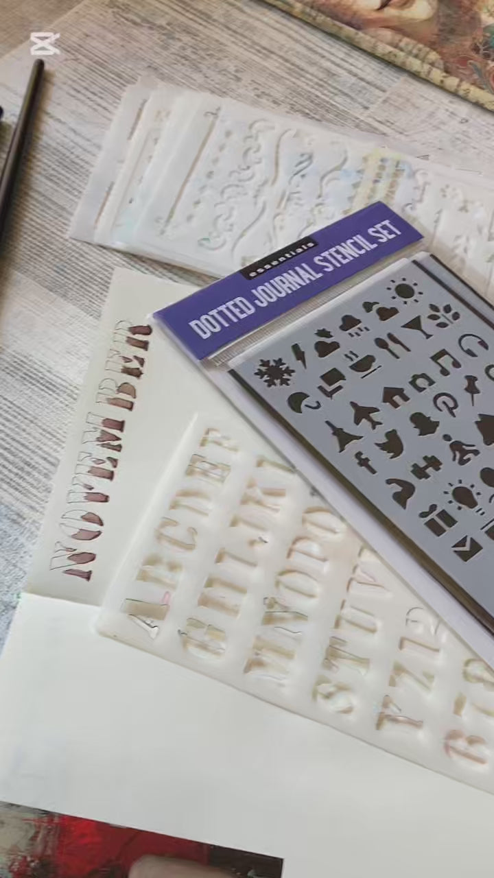 Video -  Visar innehållet i Dotted Journal Stencil set