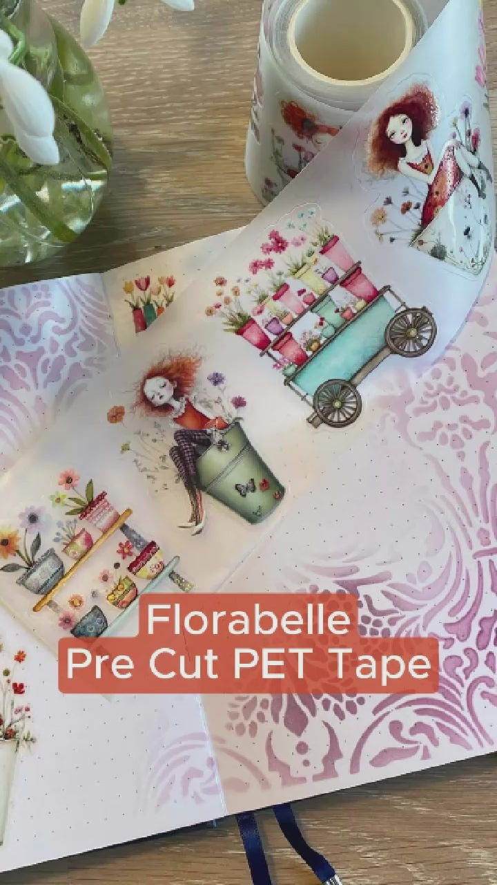 Tidformera visar motiven på Florabelle Pre-cut PET tape från Mic & Mim.