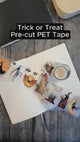 Video som visar motiv på Trick or Treat Pre-cut pet tape. Tidformera