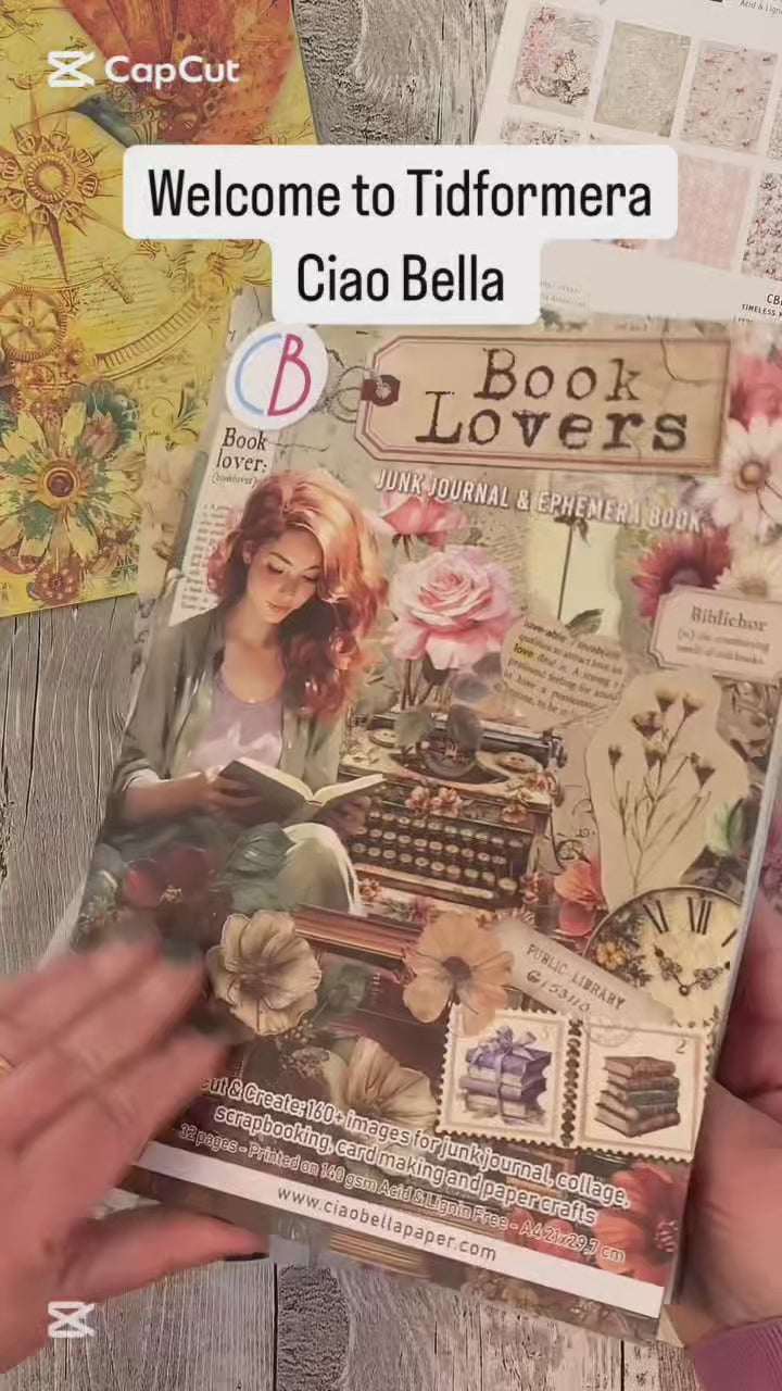 Video - Book Lovers Junk journal and Ephemera book från Ciao Bella