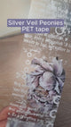 Tidformera visar hur Silver Veil Peonies PET tape från Mic & Mim ser ut.