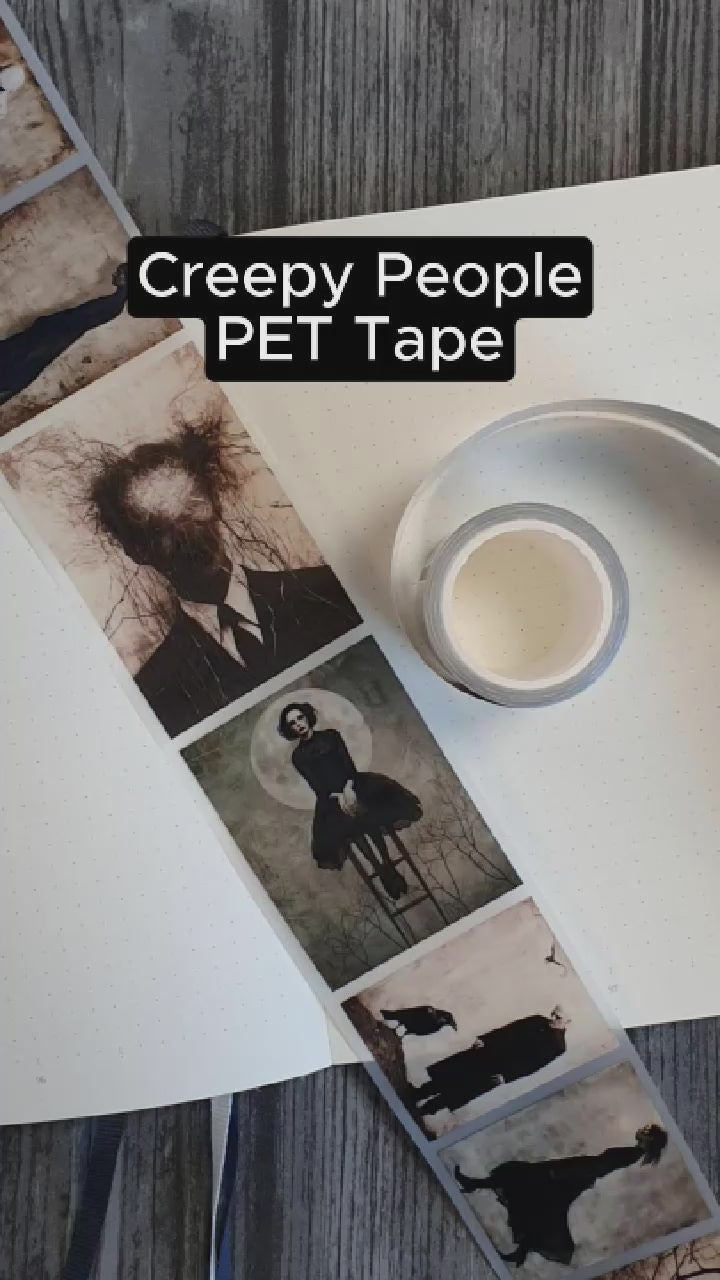 Video som visar motiv på Pet tape Creepy People. Tidformera