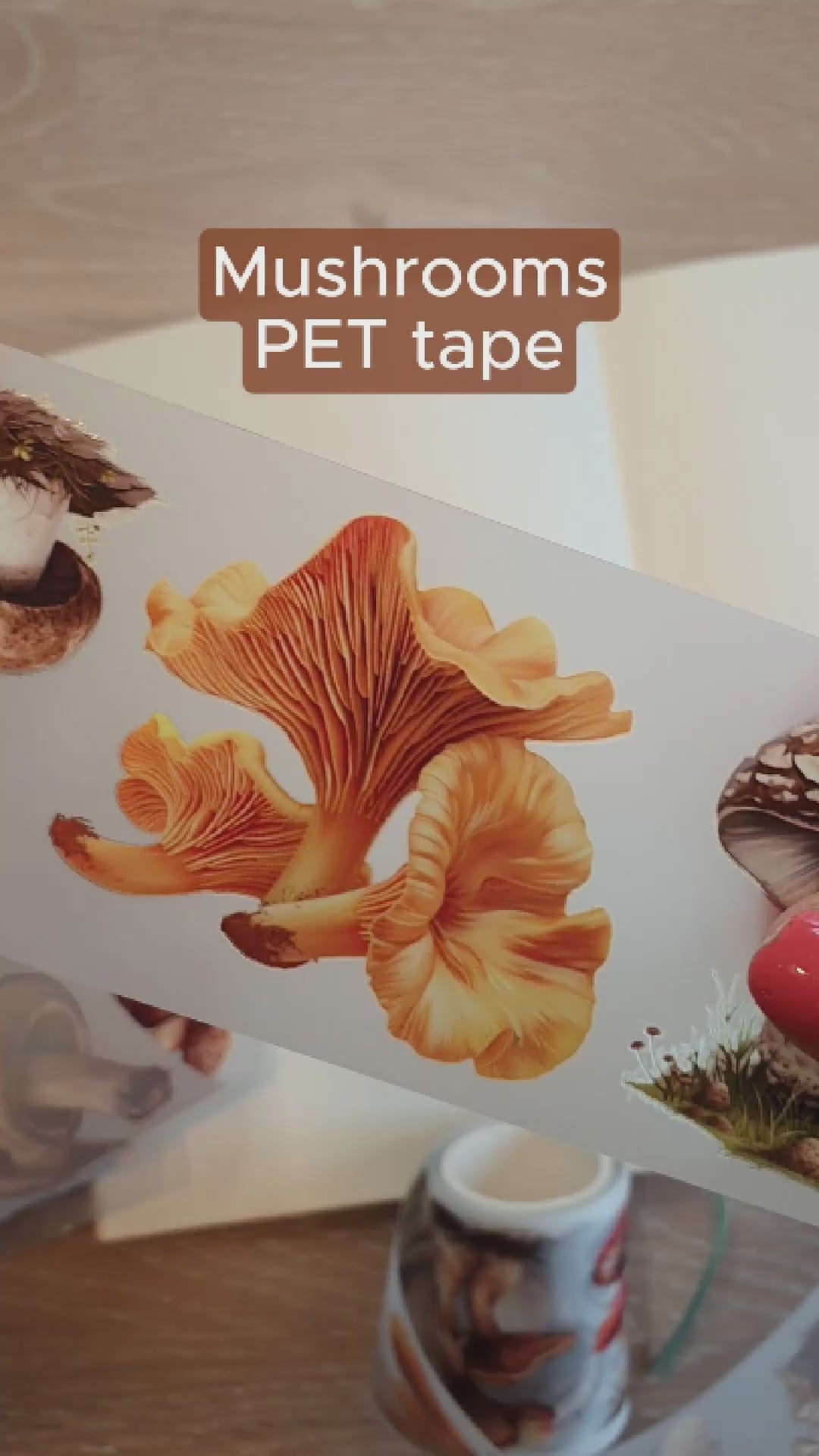 Tidformera visar svamparna som finns med på Mushrooms PET tape från Mic & Mim.