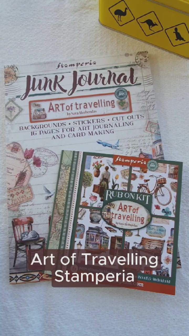 Video som visar motiven i Art of Travelling serien från Stamperia. Tidformera