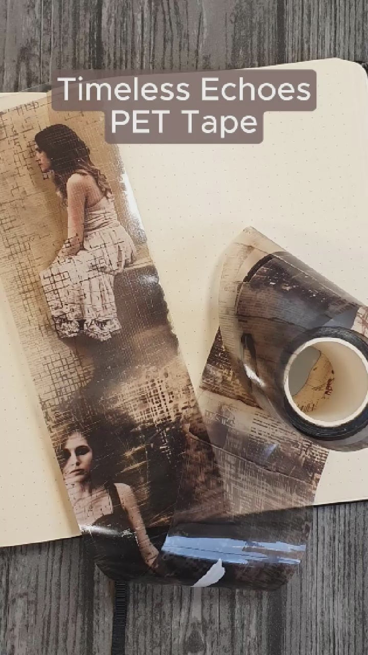 Tidformera visar motiven på Timeliess Echoes PET tape från Mic & Mim.