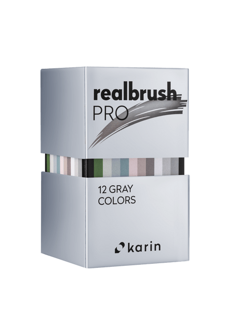 Realbrush PRO 12 - pack - Gray colors - 4 - Karin - Tidformera