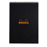 Rhodia Spiralblock A4+ Linjerat Kortsida från Rhodia - Svart skrivblock - Tidformera