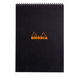 Rhodia Spiralblock A4+ Rutat Kortsida från Rhodia - Svart skrivblock - Tidformera