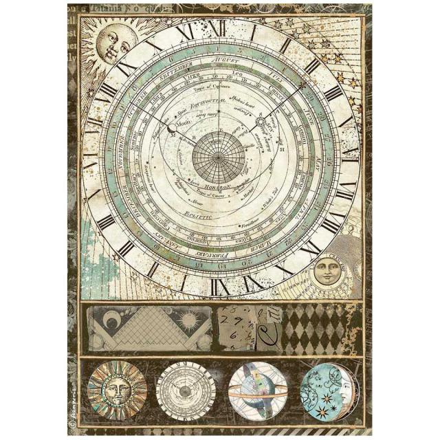 Rice Paper A4 Alchemy Astrolabe - 1 - Stamperia - Tidformera