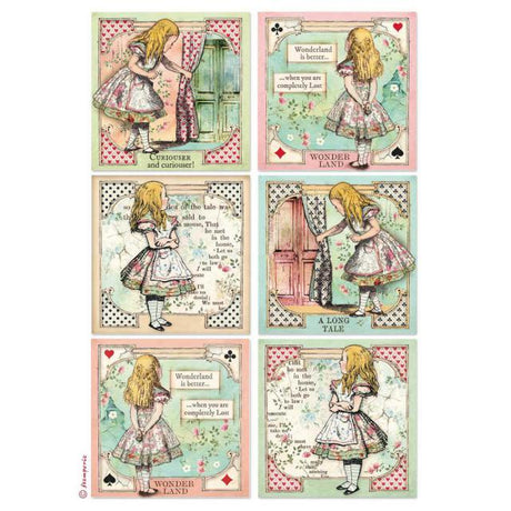 Rice Paper A4 - Alice - 6 - pack - 4 - Stamperia - Tidformera