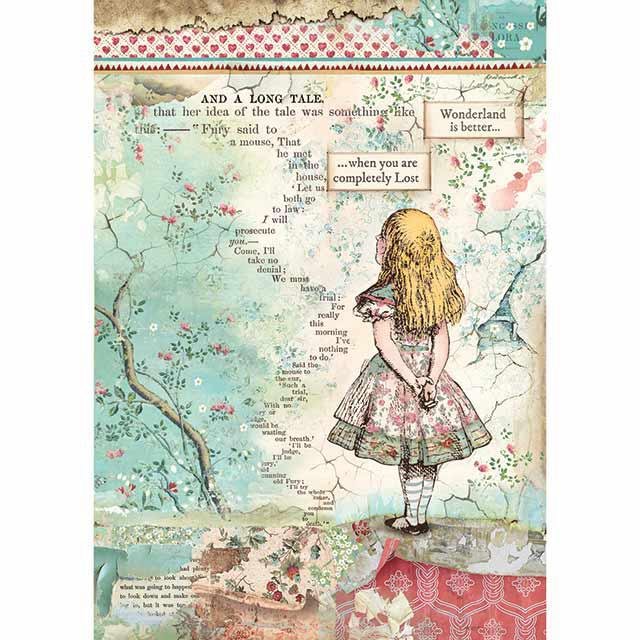 Rice Paper A4 - Alice - 6 - pack - 3 - Stamperia - Tidformera