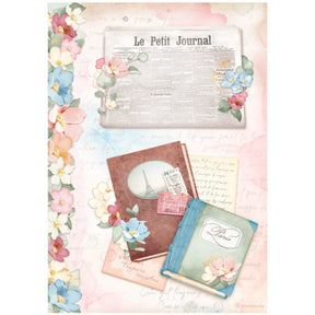 Rice Paper A4 Create Happiness - Le Petit Journal - 1 - Stamperia - Tidformera