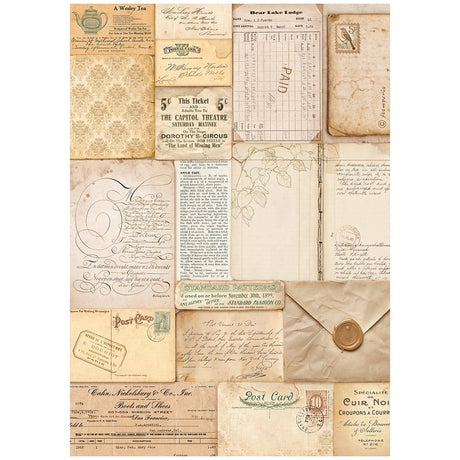Rice Paper A4 - Golden Harmony - 6 - pack - 4 - Stamperia - Tidformera