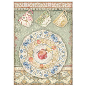 Rice Paper A4 Granada Plate and Cups - 1 - Stamperia - Tidformera
