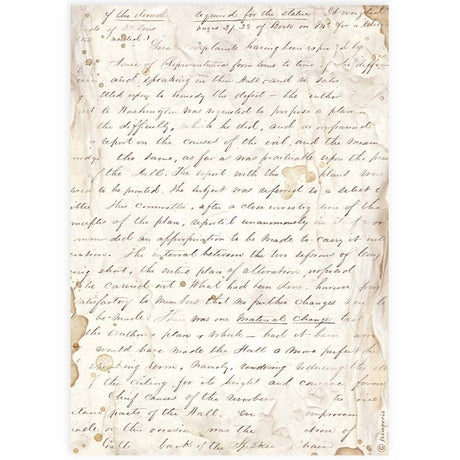 Rice Paper A4 - Handmade Letter - 1 - Stamperia - Tidformera