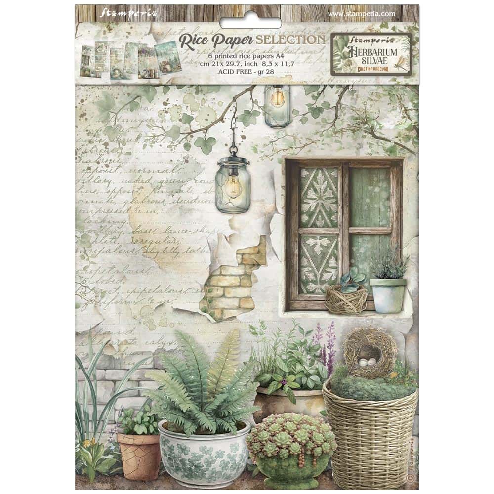 Rice Paper A4 - Herbarium Silvae - 6 - pack - 1 - Stamperia - Tidformera