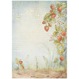 Rice Paper A4 - Hidden Grove - Strawberries - 1 - Stamperia - Tidformera