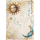 Rice Paper A4 - Masquerade - Sun And Moon från Stamperia - Tidformera