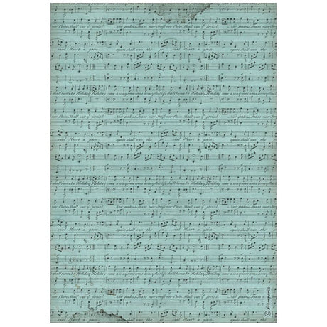 Rice Paper A4 - Music - Score - 1 - Stamperia - Tidformera