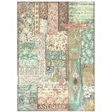 Rice Paper A4 Patchwork - 1 - Stamperia - Tidformera