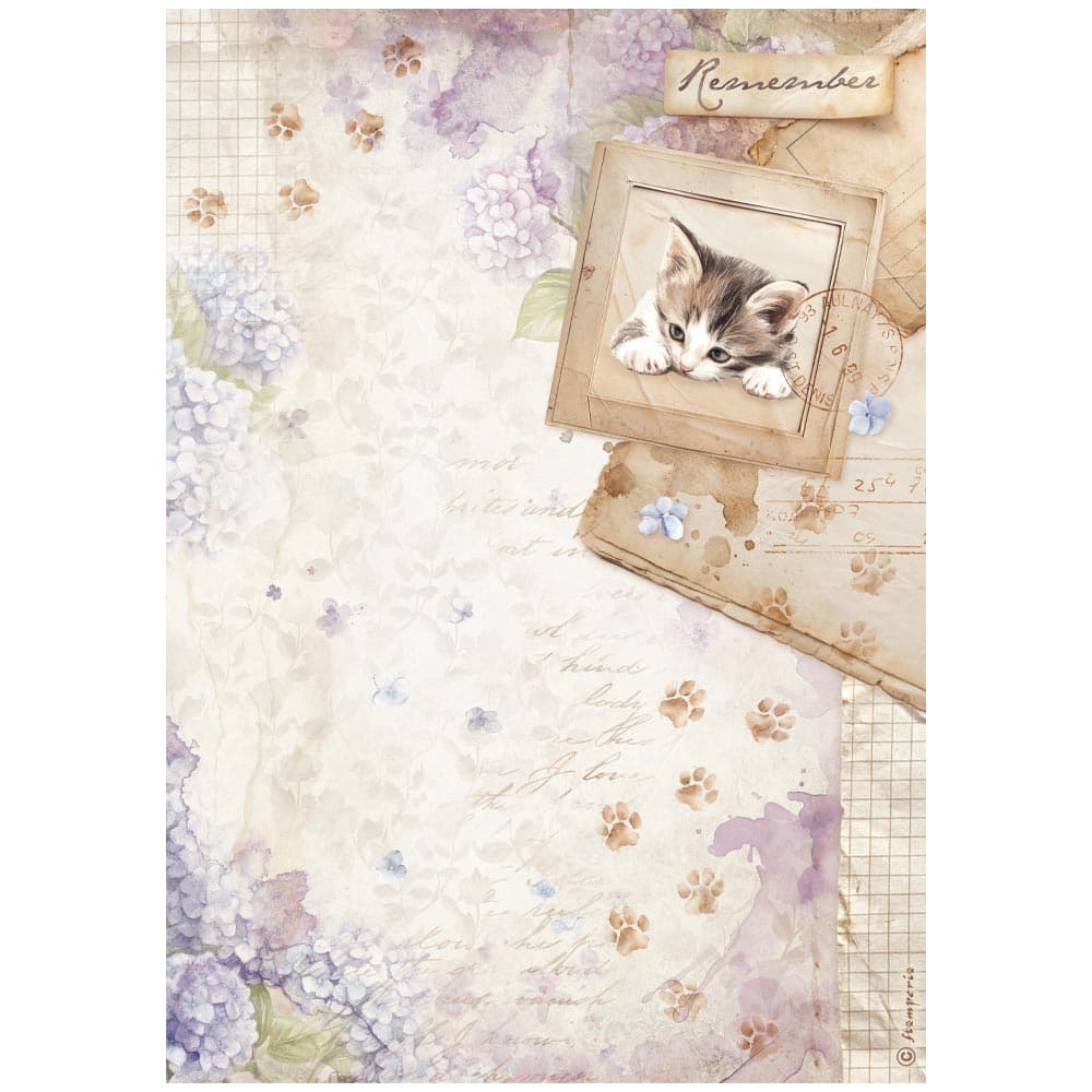 Rice Paper A4 - Quiet Days - 6 - pack - 3 - Stamperia - Tidformera