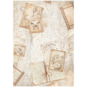 Rice Paper A4 - Quiet Days - Postcards - 1 - Stamperia - Tidformera