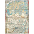 Rice Paper A4 Sir Vagabond in Japan Map - 1 - Stamperia - Tidformera