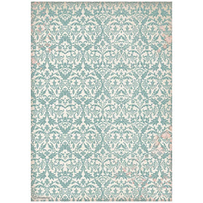 Rice Paper A4 - Venice City of Art - Turquoise tapestry - 1 - Stamperia - Tidformera