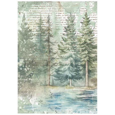 Rice Paper A6 - Herbarium Silvae - Mini - 8 - pack - 3 - Stamperia - Tidformera