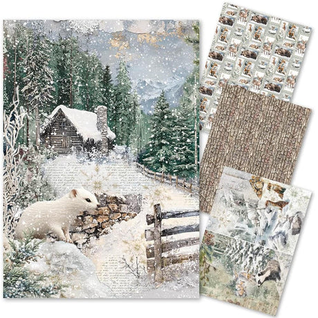 Rice Paper Art set - A4 - 4 - pack - Forest Tales - 1 - Ciao Bella - Tidformera